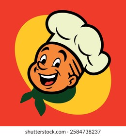 Cartoon Chef Logo Character – Vector Illustration