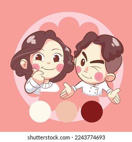 cartoon chef logo for cooking, bakery