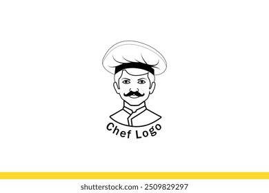 Cartoon Chef Logo Illustration home catering service logo