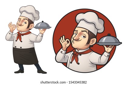 Cartoon Chef Logo Illustration, Vector EPS 10