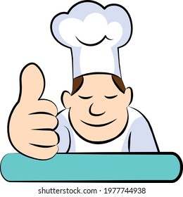 Cartoon chef logo vector illustration 
