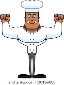 A cartoon chef looking angry.