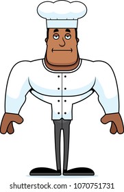 A cartoon chef looking bored.