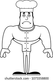 A cartoon chef looking sad.