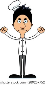 A cartoon chef man looking angry.