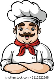 Cartoon chef man mascot design