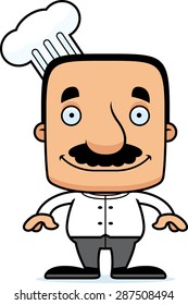 A cartoon chef man smiling.
