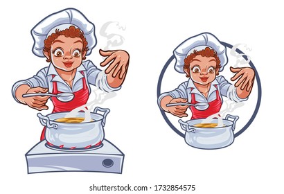 Cartoon Chef Mascot Logo Design