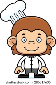 A cartoon chef monkey smiling.