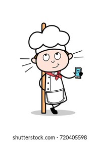 Cartoon Chef with Music Device - Fun Time Vector Illustration