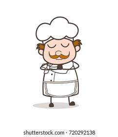 Cartoon Chef Praying Vector Concept