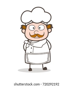 Cartoon Chef Shocking Face Vector Illustration