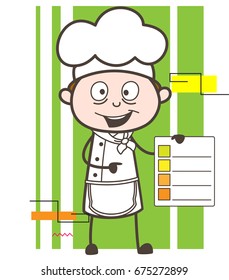 Cartoon Chef Showing Checklist Vector Illustration
