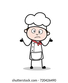 Cartoon Chef Showing Shocking Expression Vector Illustration