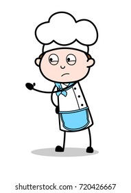 Cartoon Chef Showing Slap in Aggression Vector Illustration