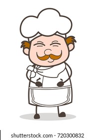 Cartoon Chef Smiling on Joke Vector