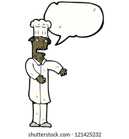 cartoon chef with speech bubble