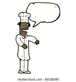 chef de dibujos animados con burbuja de habla