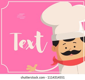 Cartoon Chef template Flat Vector Illustration Design