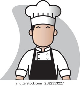 Cartoon Chef in Uniform Vector Art