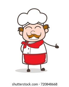 Cartoon Chef Worker Grimacing Face Expression