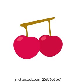 Cartoon Cherries Flat Design Illustration