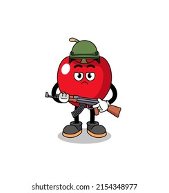 Cartoon of cherry soldier , character design