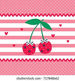 cartoon cherry vector illustration