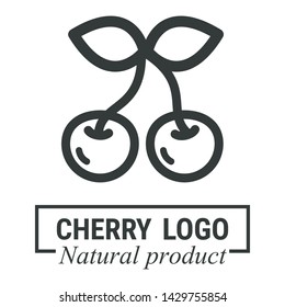 cartoon cherry vector logo outline