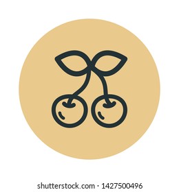 cartoon cherry vector outline icon