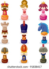 cartoon chess isolated