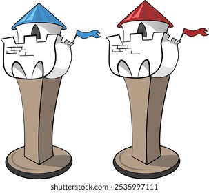 cartoon chess tower rook piece