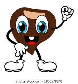 Cartoon chestnuts happy spirit isolated vector illustration on white background