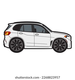 Cartoon chibi car side view illustration 1