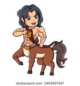 Cartoon Chibi Centaur on white background