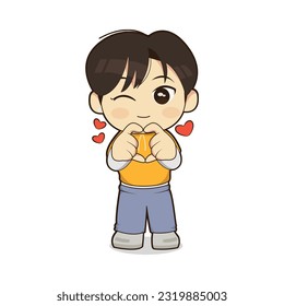 cartoon Chibi Character pose seducing