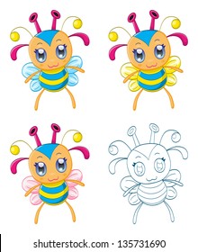 Cartoon chibi fantasy creatures 