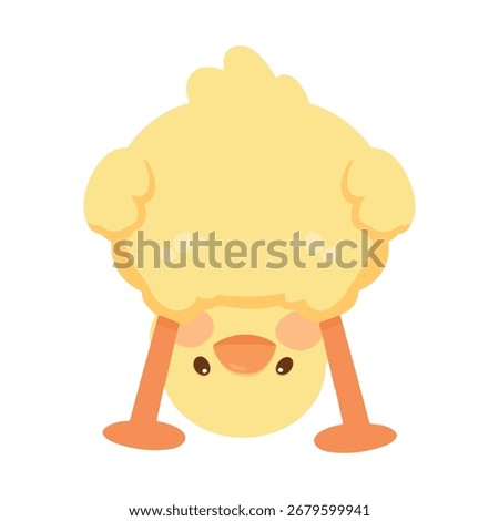 Cartoon Chick Doing a Handstand funny