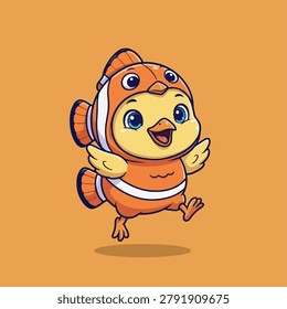 A cartoon chick dressed