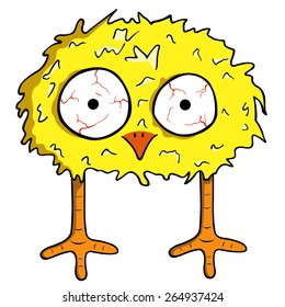 Cartoon chick isolated on white