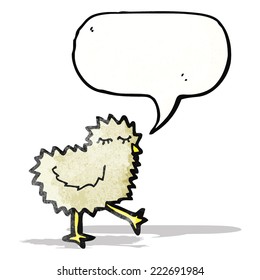 cartoon chick with speech bubble