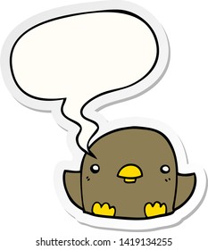 cartoon chick with speech bubble sticker