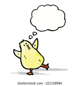 cartoon chick with thought bubble