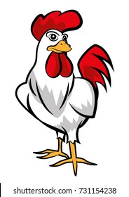 Cartoon Chicken character mascot standing straight - vector mascot