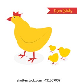 Cartoon Chicken Family Isolated On White Stock Vector (Royalty Free ...