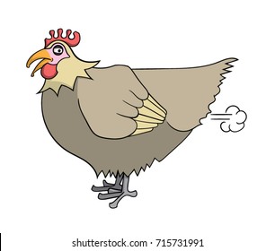 Cartoon chicken farting