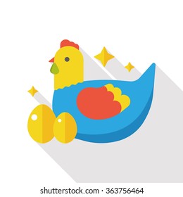 cartoon chicken flat icon