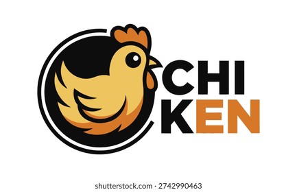 Cartoon chicken head logo with CHI KEN text