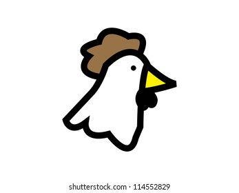 Cartoon Chicken Icon.