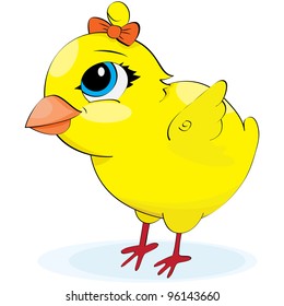 Cartoon chicken. illustration on a white background